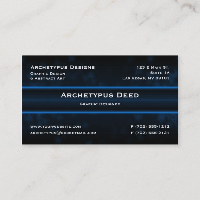 Sizzle Business Card - Blue (Front)