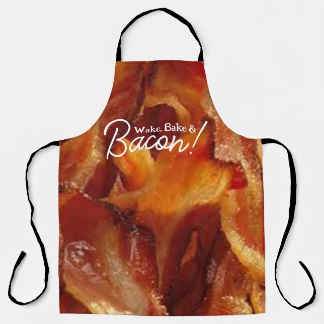 Sizzler Bacon Apron: Customise Wake, Bake & Bacon  Apron (Front)