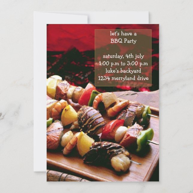 Sizzling BBQ Party Invitations (Front)