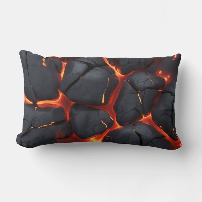 Sizzling Cracked Lava Stone Lumbar Cushion (Front)