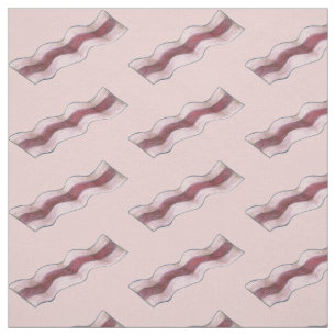 Sizzling Fried Greasy Bacon Slice Breakfast Food Fabric