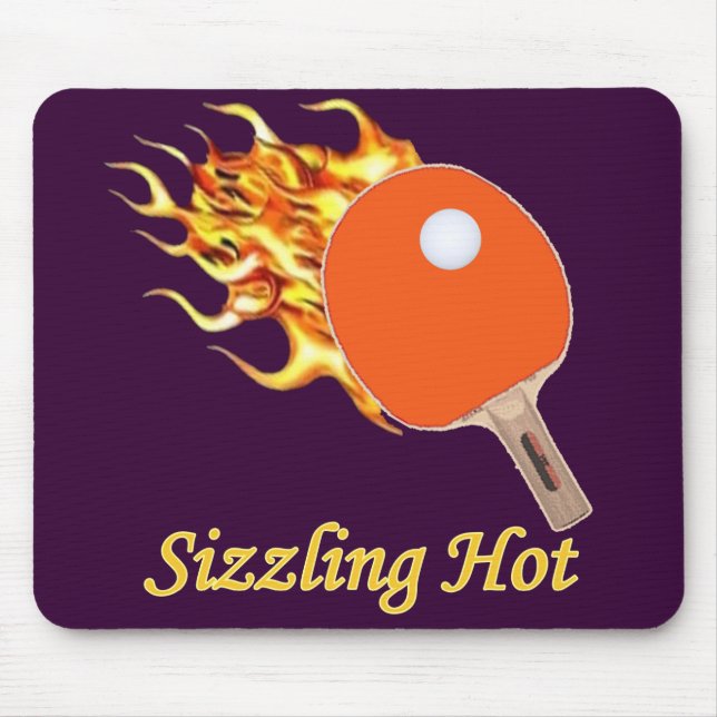 Sizzling Hot Flaming Ping Pong Mouse Pad (Front)
