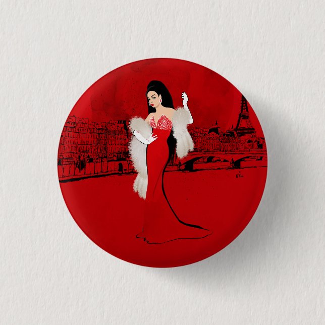 Sizzling in Paris 3 Cm Round Badge (Front)