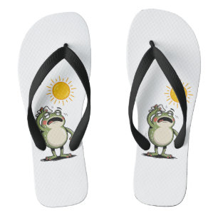 Sizzling Summer Frog Women's Flip-Flops Thongs