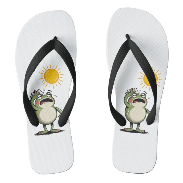 Sizzling Summer Frog Women's Flip-Flops Thongs (Footbed)