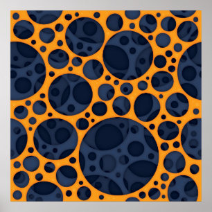 Sizzling Trippy Abstract Lava Holes Design Pattern Poster