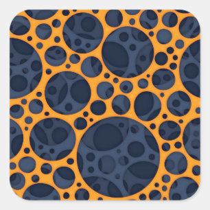Sizzling Trippy Abstract Lava Holes Design Pattern Square Sticker