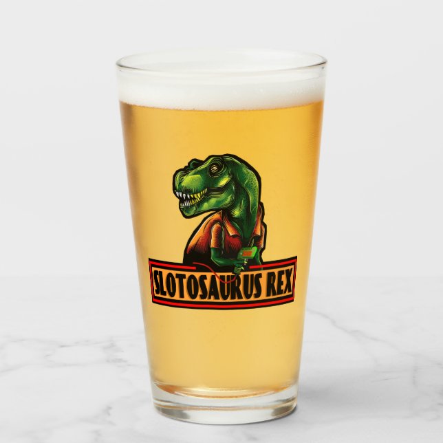 SJ Slotosaurus Rex Pint Glass (Front Filled)