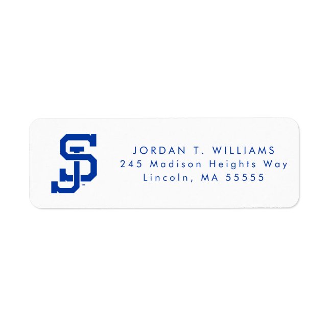 SJ Spartans logo Return Address Label (Front)