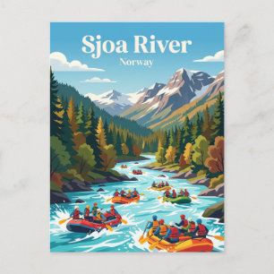 Sjoa River, Norway, white water rafting Postcard