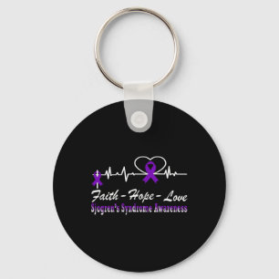 Sjogren’s Syndrome Awareness Heartbeat Christian C Key Ring