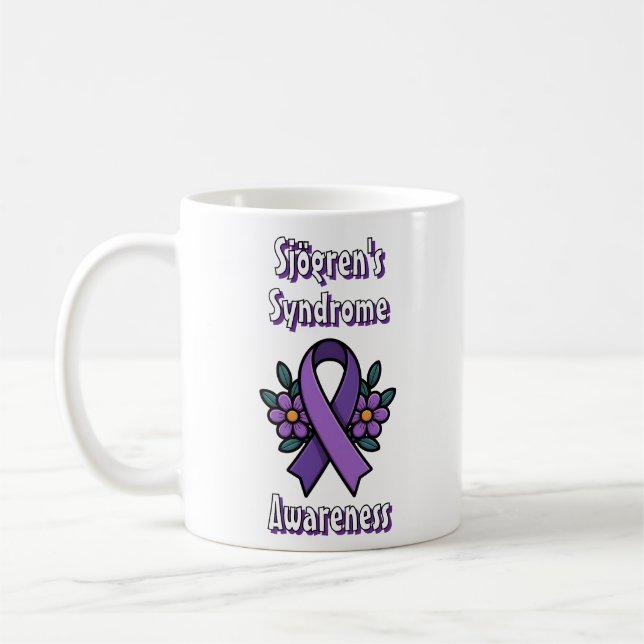 Sjögren's Awareness | Purple Ribbon Coffee Mug (Left)