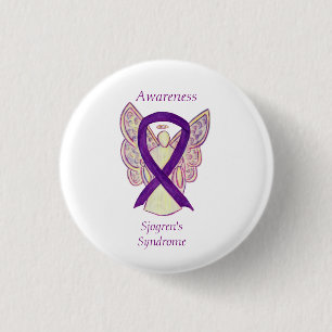 Sjogren's Syndrome Awareness Angel Ribbon Art Pin