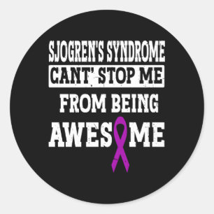 Sjogrens Syndrome Awareness Purple Ribbon Sjogren' Classic Round Sticker