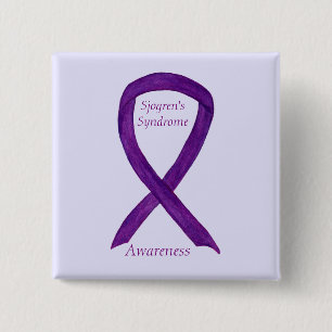 Sjogren's Syndrome Awareness Ribbon Custom Art Pin