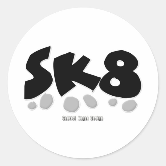 SK8 CLASSIC ROUND STICKER (Front)