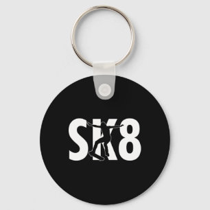 Sk8 Cool Skateboard Design Skateboarding Tricks Sk Key Ring