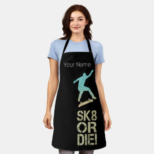 Sk8 Or Die! Olli Skater Vintage For Skateboarder Apron