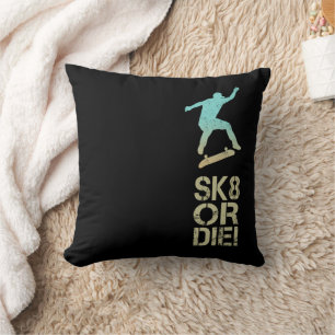 Sk8 Or Die! Olli Skater Vintage For Skateboarder Cushion