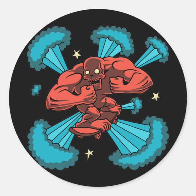 Sk8er Demon Classic Round Sticker (Front)