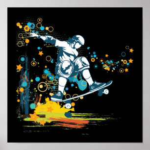 sk8er skateboarder vector poster