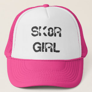 SK8R GIRL Skater Skateboard Pink Trucker Hat