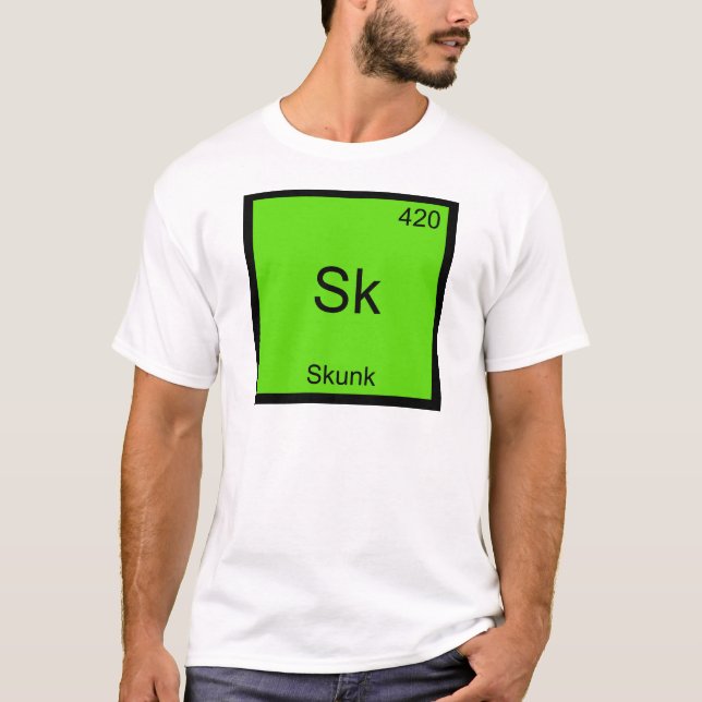 Sk - Skunk Funny Chemistry Element Symbol Tee (Front)