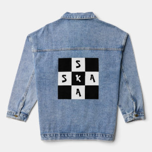 Ska music checkered old school punk rock 80's denim jacket