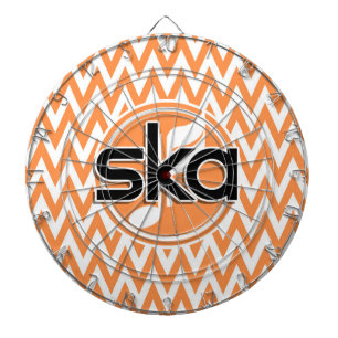 Ska; Orange and White Chevron Dartboard