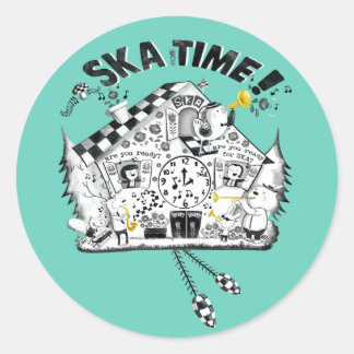 Ska Time Cuckoo Clock Classic Round Sticker