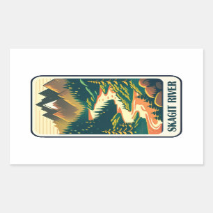 Skagit River Washington Colours Rectangular Sticker