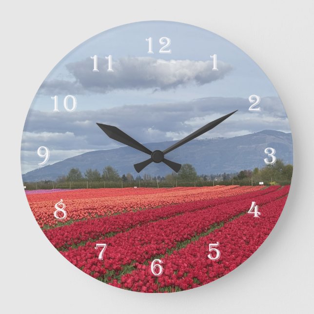 Skagit Valley Washington State Tulip Clock Art (Front)
