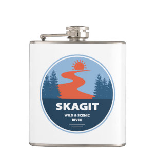 Skagit Wild And Scenic River Washington Hip Flask
