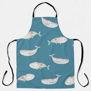 skandinavian folk whale sea animals seamless patte apron