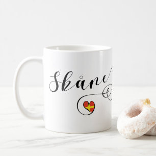 Skåne Flag Heart, Sweden, Scania Coffee Mug