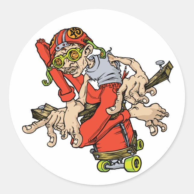 Skate 43 classic round sticker (Front)