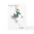 Skate-boarding Boy Birthday Card