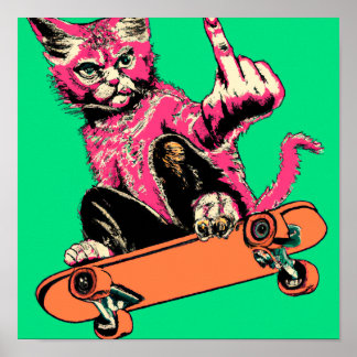 Skate Cat 01 - Flip it! Poster