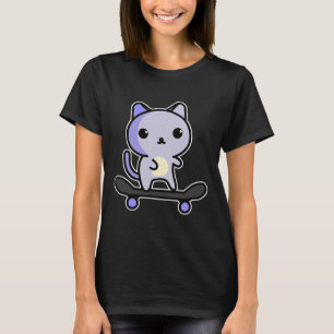 Skate Cat Kawaii Cartoon Graphic Men Women Girls K T-Shirt
