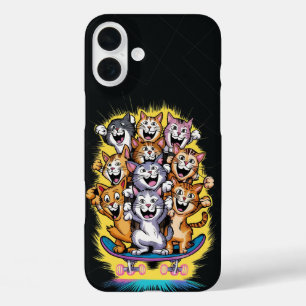 Skate Cats Squad iPhone 16 Plus Case