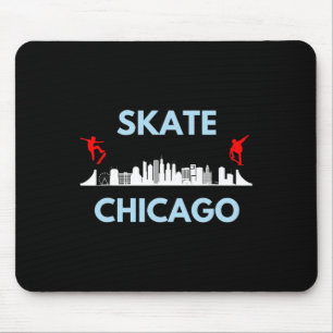 Skate Chicago Il Skateboarding Fans Chicago Skylin Mouse Pad