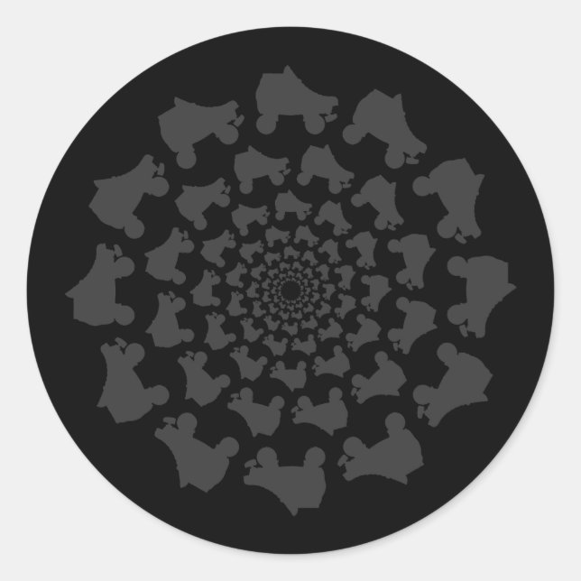 skate circle classic round sticker (Front)