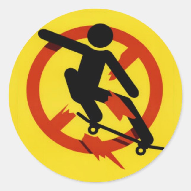 skate classic round sticker (Front)