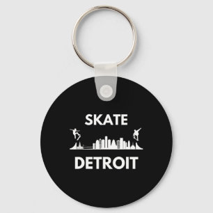 Skate Detroit Mi Skateboarding Fans Detroit Skylin Key Ring