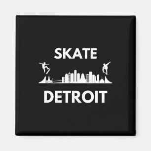 Skate Detroit Mi Skateboarding Fans Detroit Skylin Magnet