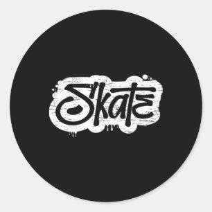 Skate Graffiti Distressed Skateboarding Skater Shi Classic Round Sticker