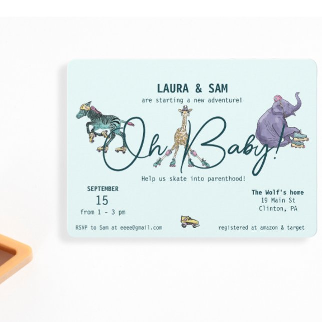 Skate Invitations for baby shower (Creator Uploaded)