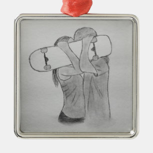Skate Love Metal Ornament
