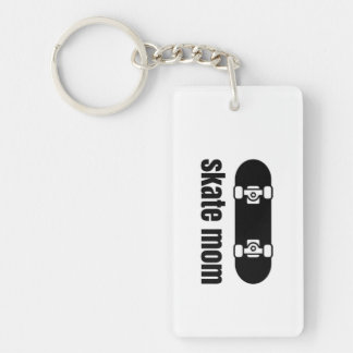 skate mum black white keychain