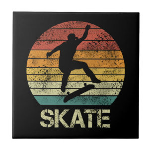 Skate Olli vintage design for skaters Ceramic Tile